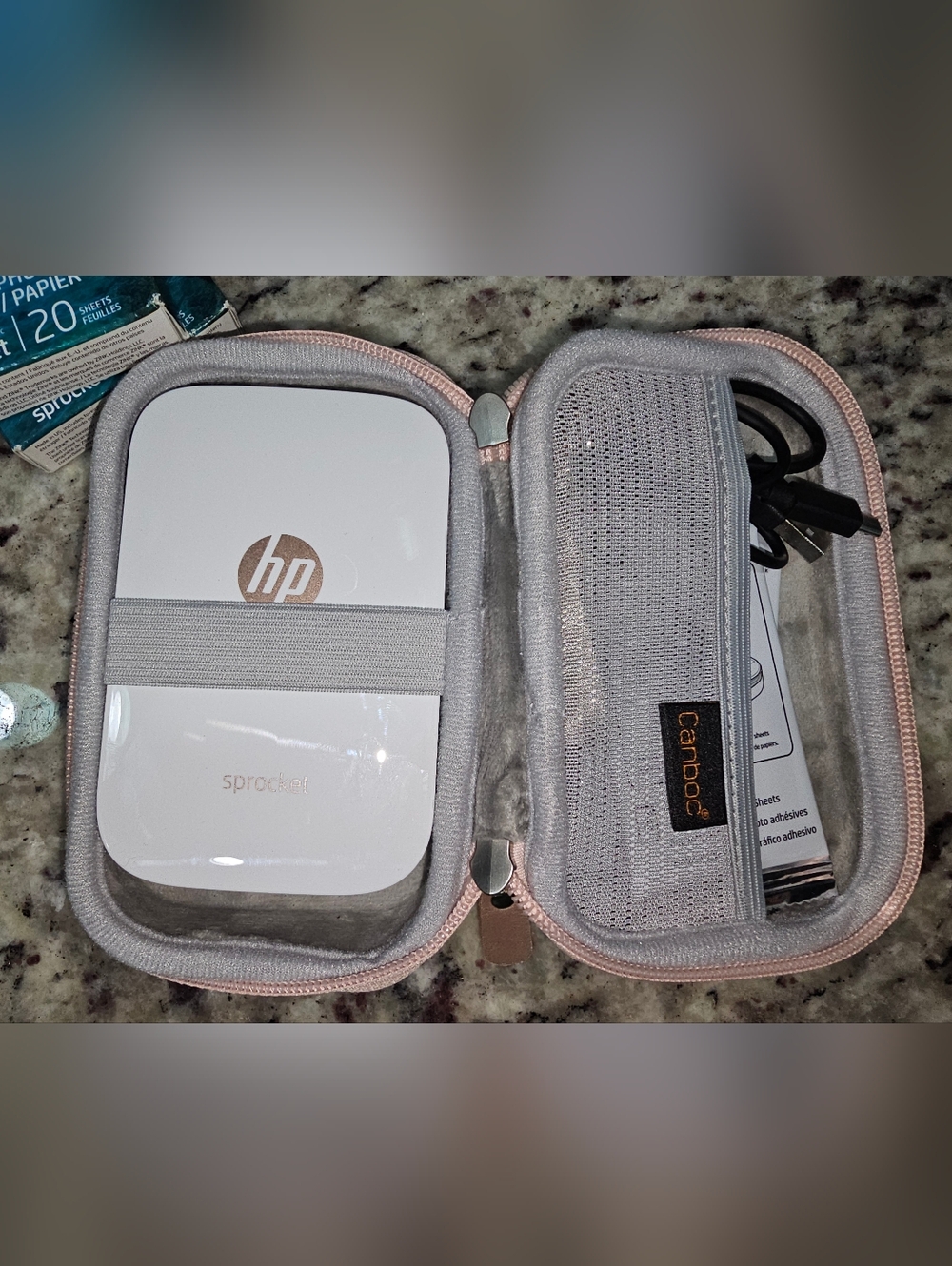 HP Sprocket Portable Color Photo Printer Bundle Bluetooth White Rose Gold - Picture 10 of 10